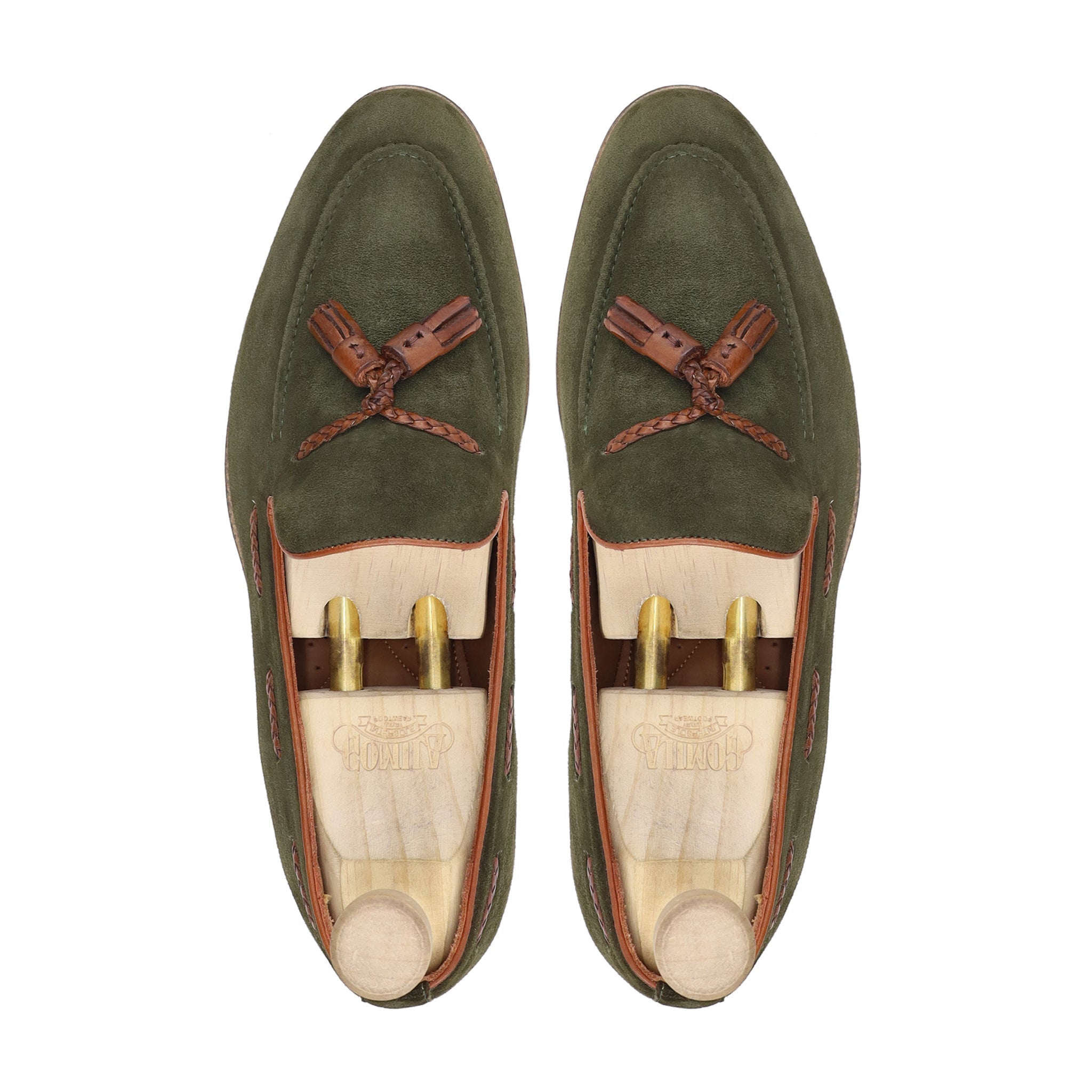 Casper - Men's Olive Green  Kid Suede Loafer