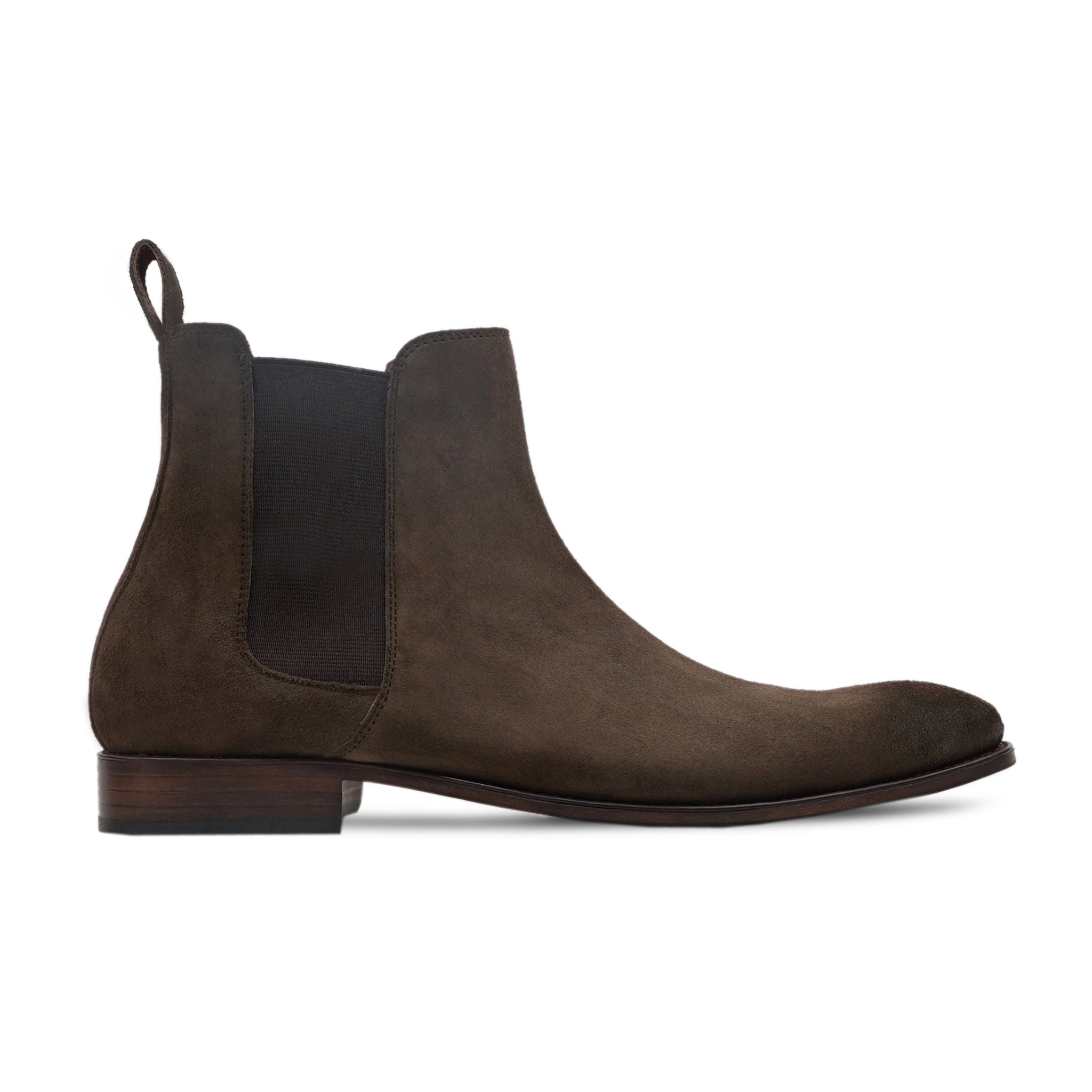 Aalst - Men's Dark Brown Kid Suede Chelsea Boot