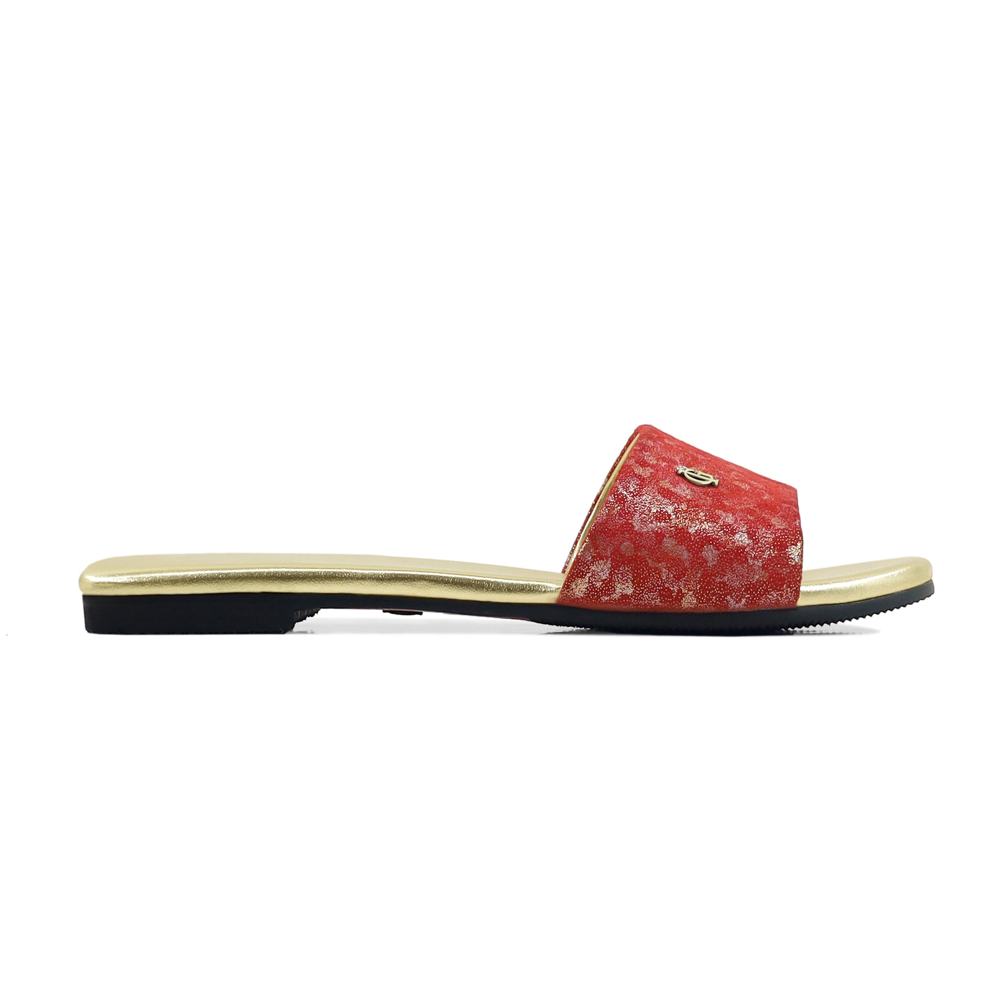 Abbie - Women's Red and Golden Slipper