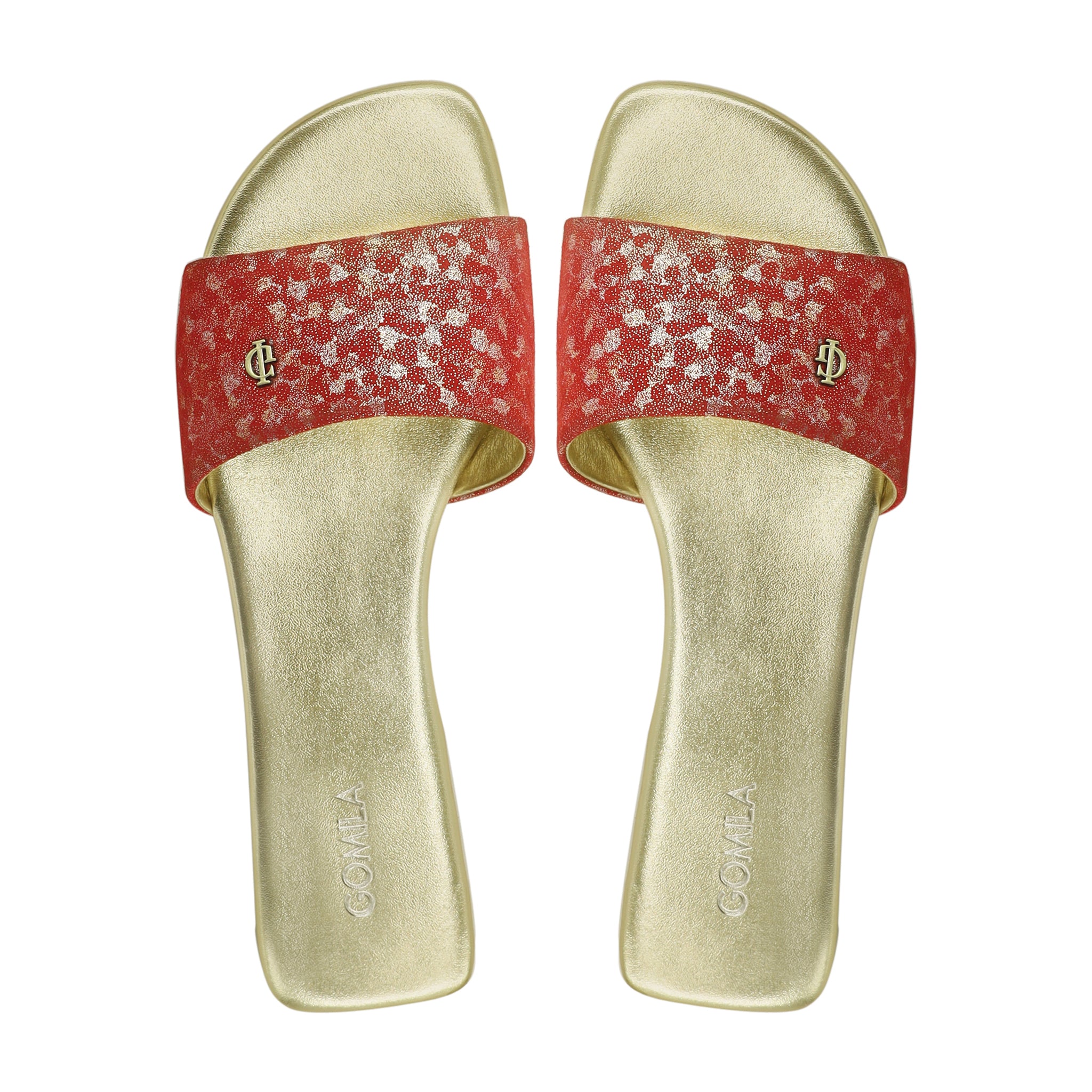 Abbie - Women's Red and Golden Slipper