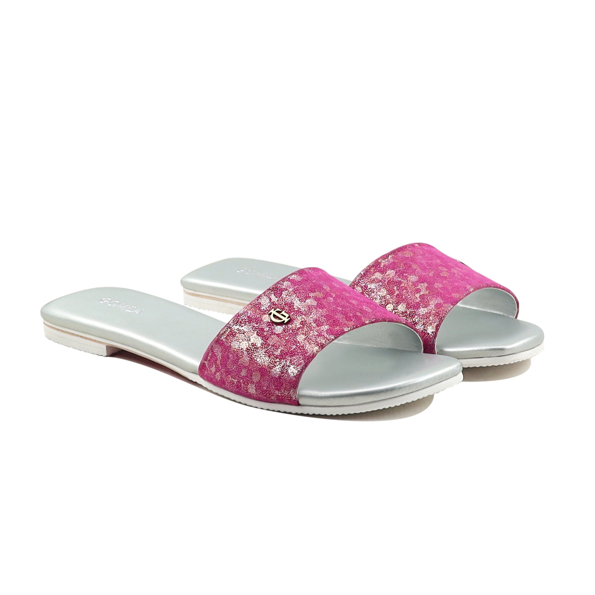 Abbie - Women's Pink and Silver Slipper