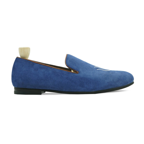 Alaska - Men's Light Blue Kid Suede Loafer