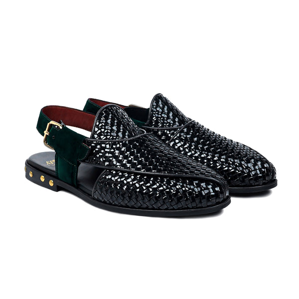Alder - Men's Black Patent Leather Sandal