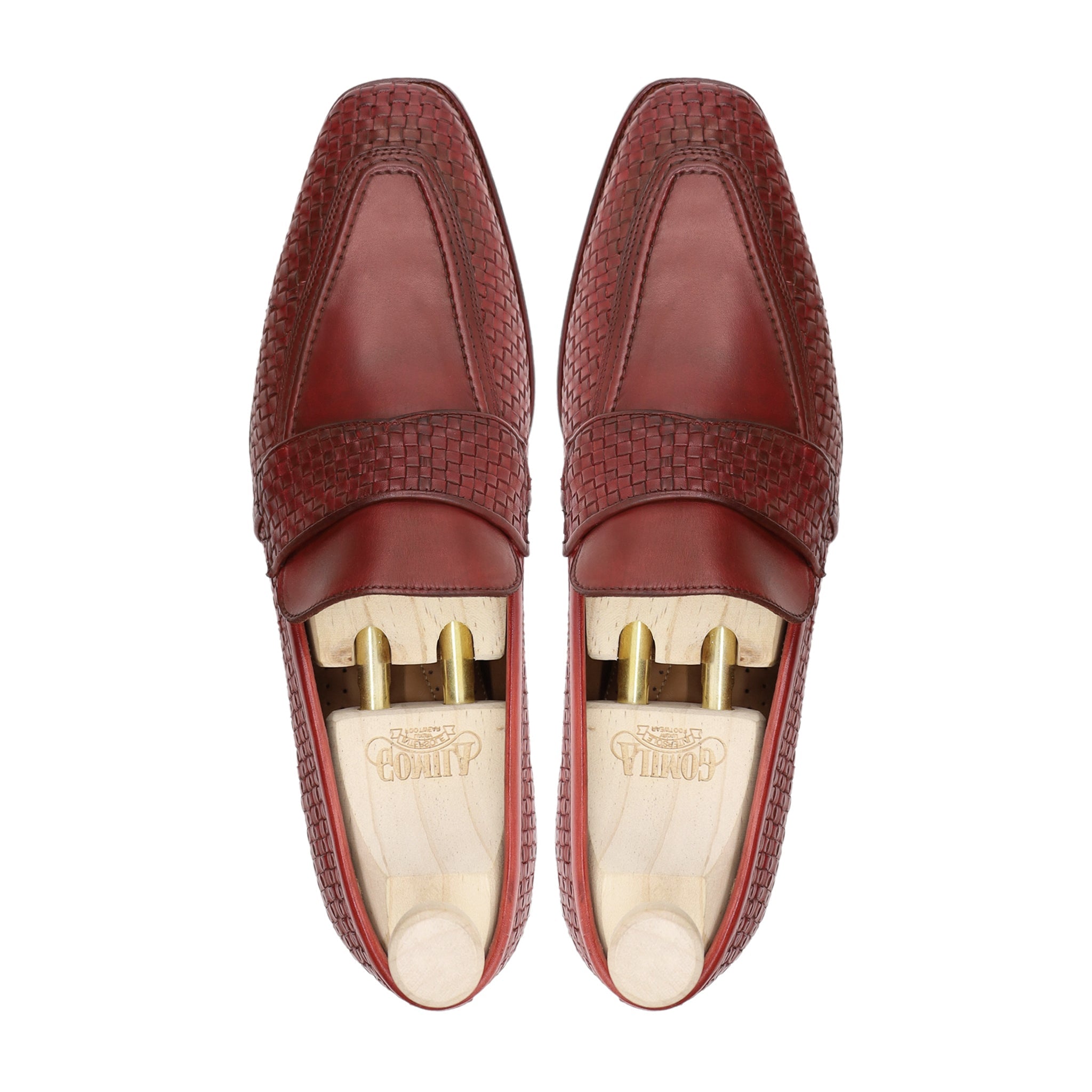 Alessandro - Men's Oxblood Calf Hand Woven Leather Loafer