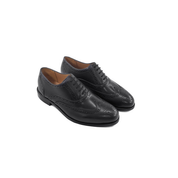 Alonza - Kid's Black Calf Leather Oxford Shoe (5-12 Years Old)