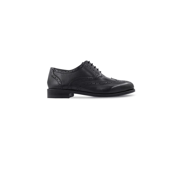 Alonza - Kid's Black Calf Leather Oxford Shoe (5-12 Years Old)