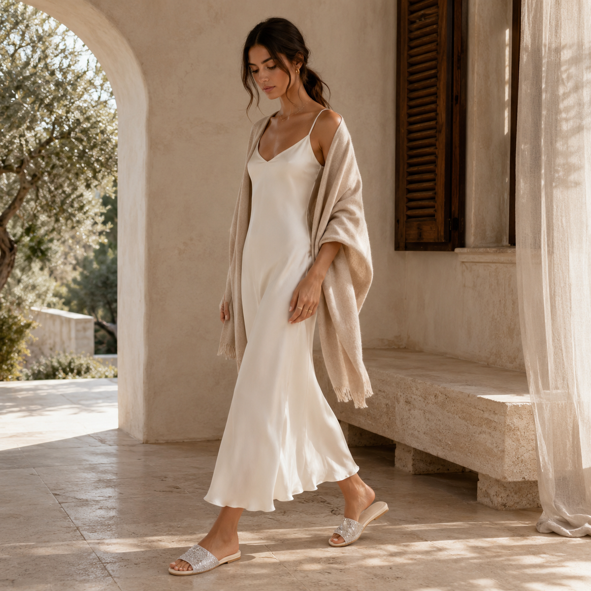 Amber - Women's White Slipper