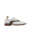 Anson - Men's White and Brown Kid Suede Oxford Shoe