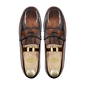 Arvel - Men's Burnished Tan Brown Box Leather High Shine Leather Loafer