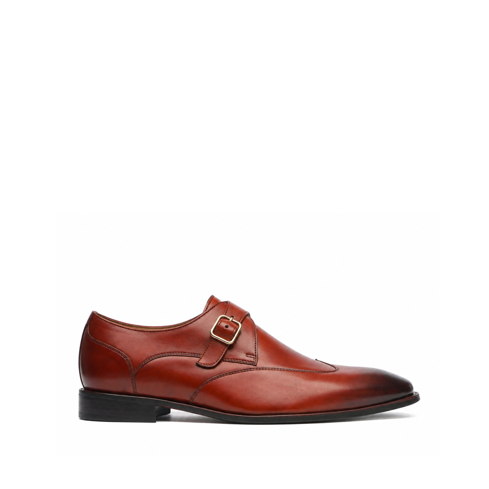 Austin - Men's Orange Tan Calf Leather Single Monkstrap