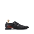 Azula - Men's Black Hand Woven Calf Leather Double Monkstrap