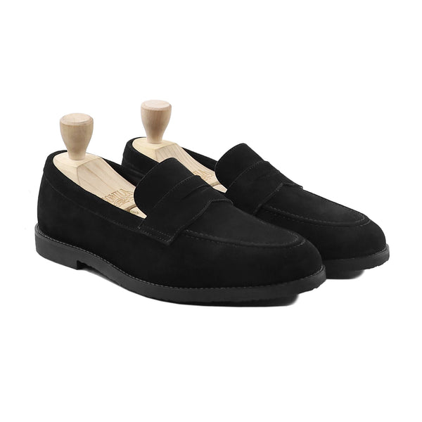 Ciril - Men's Black Kid Suede Loafer