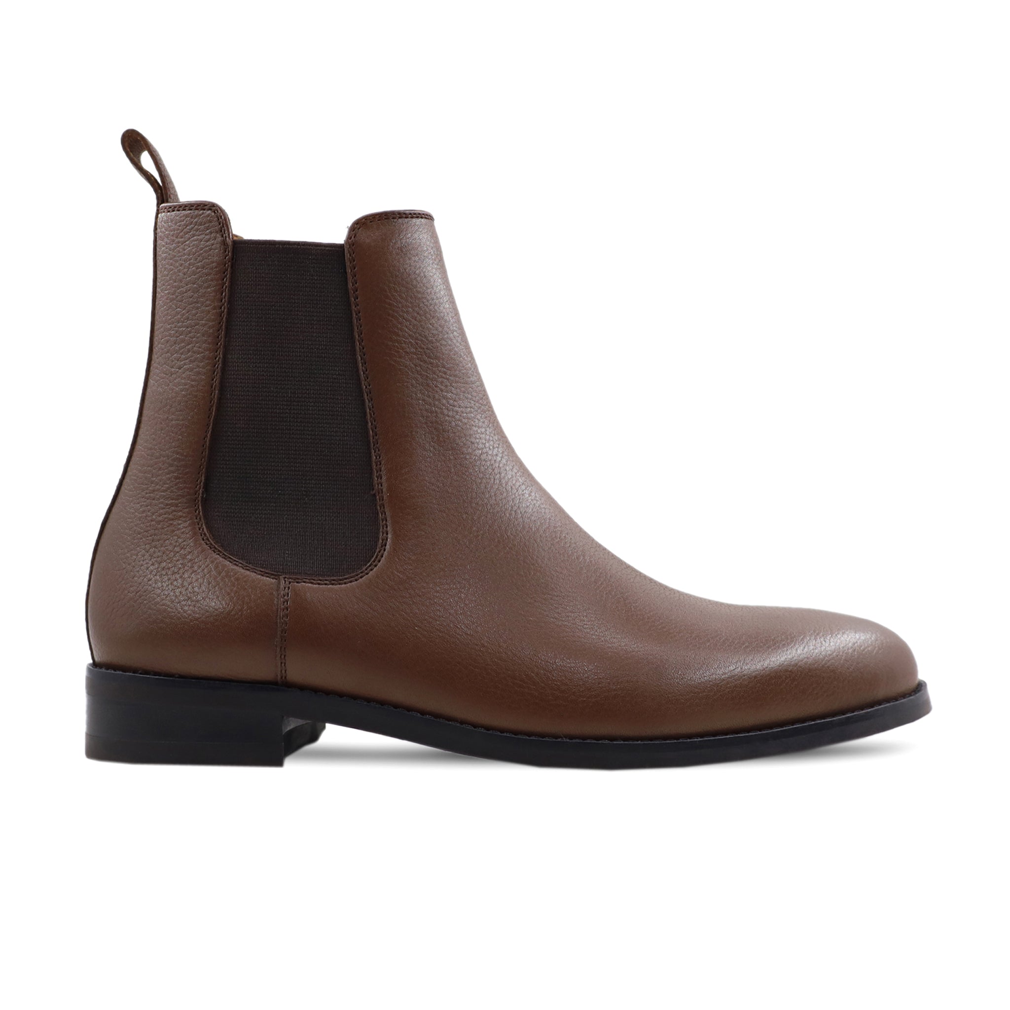 Arata - Brown Pebble Grain Leather Chelsea Boot