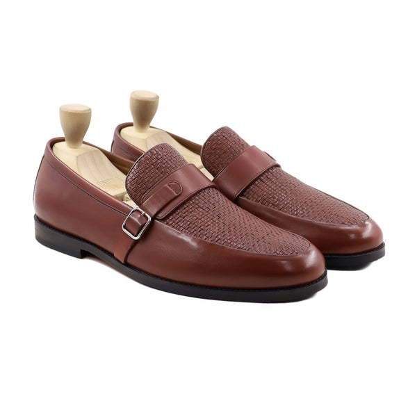 Alem - Men's Oxblood Calf and Hand Woven Calf Leather Loafer