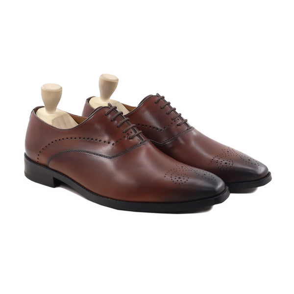 Polina - Men's Burnished Oxblood Calf Leather Oxford Shoe