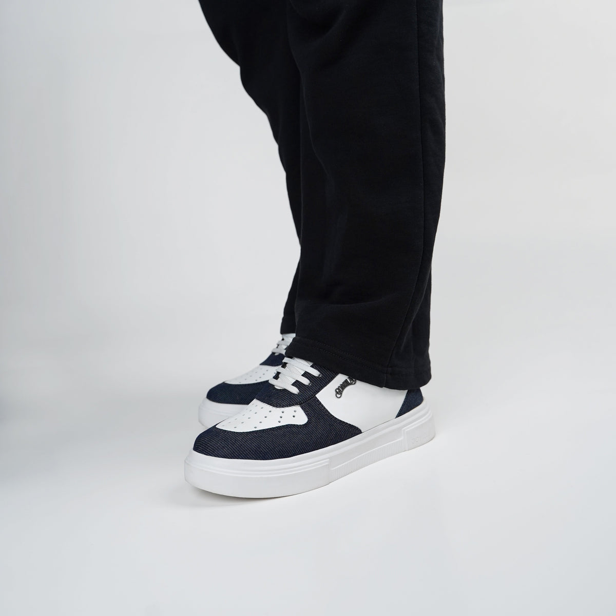 Benzema - Men's White and Blue Sneaker