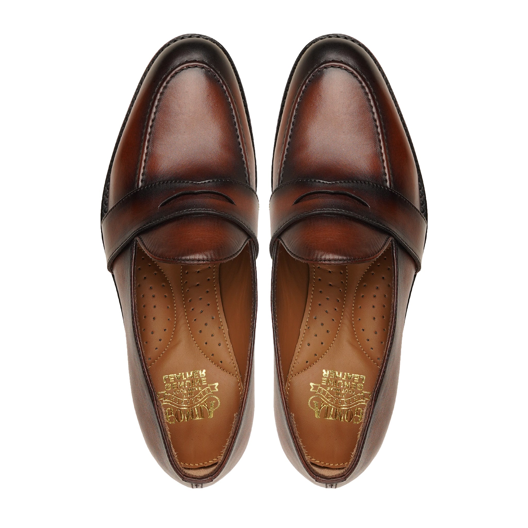 Bibai - Men's Burnished Tan Calf Leather Loafer
