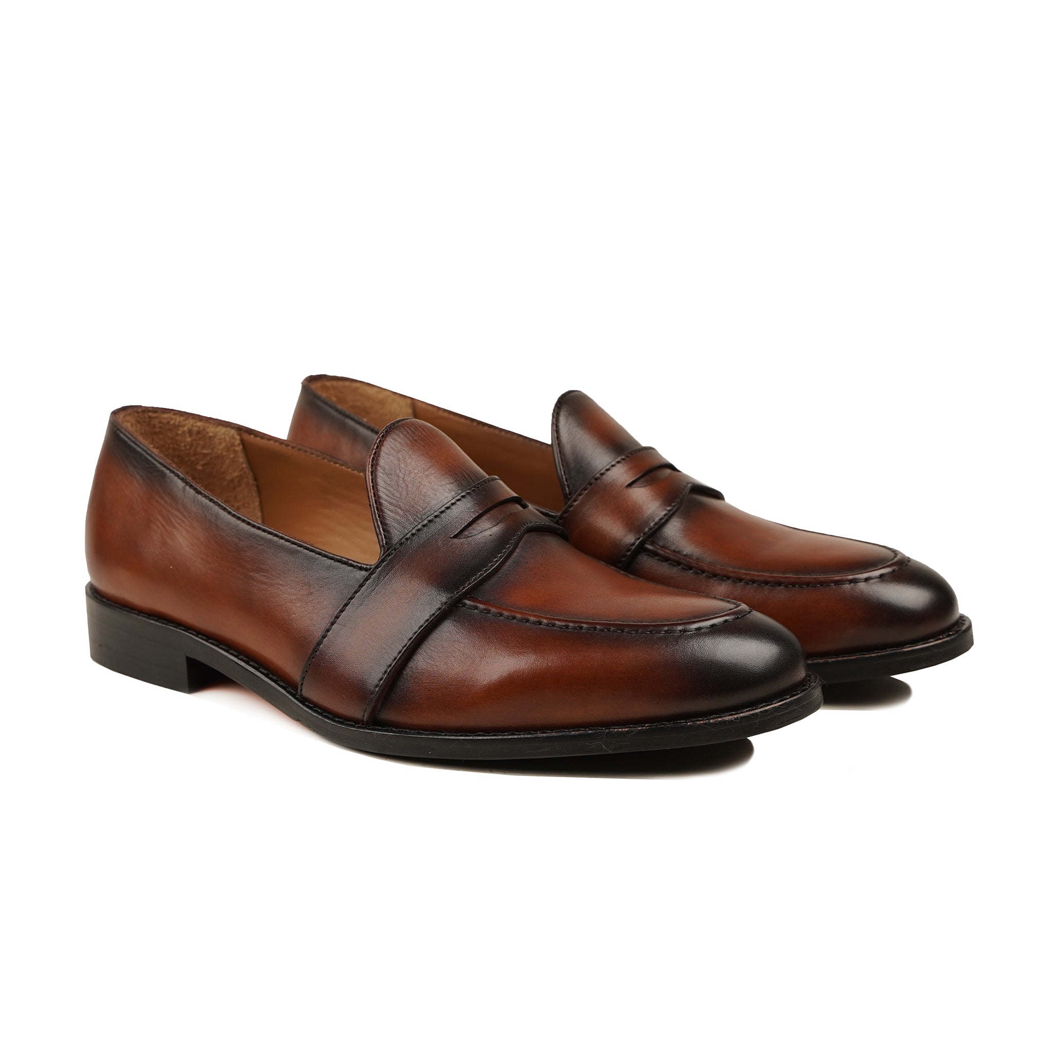 Bibai - Men's Burnished Tan Calf Leather Loafer