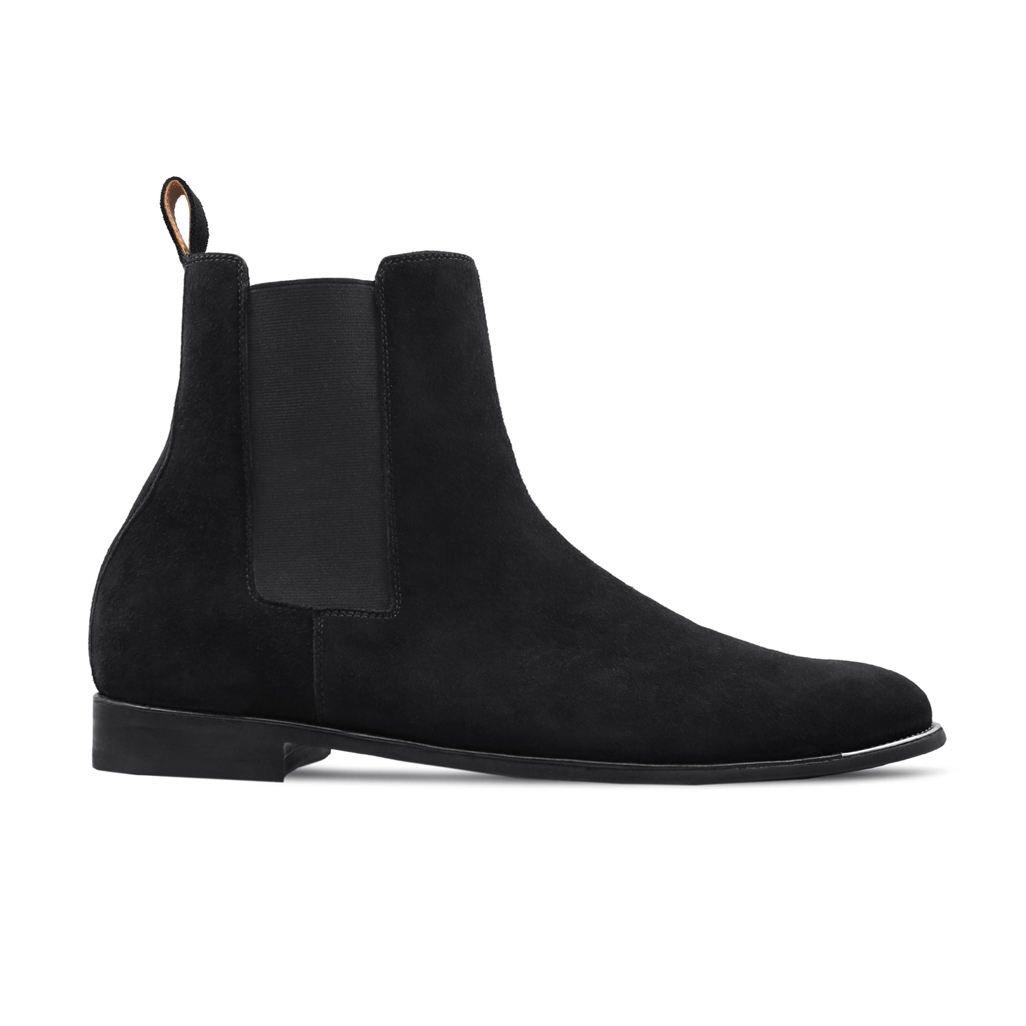 Bludenz - Men's Black Kid Suede Chelsea Boot