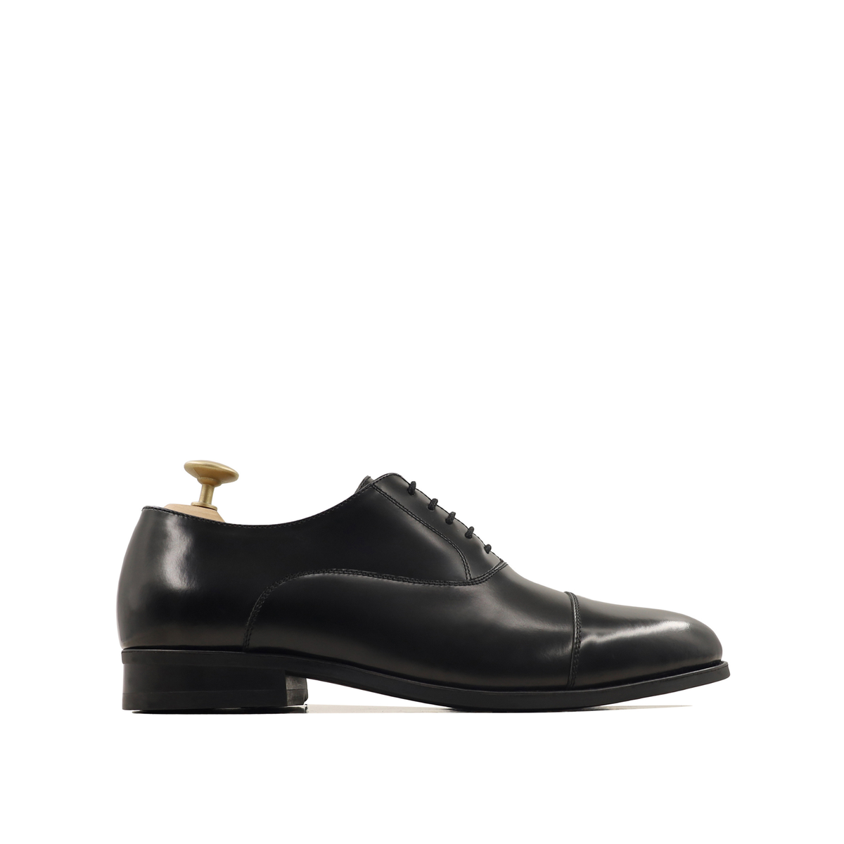 Branwen - Men's Black Box Leather High Shine Oxford Shoe