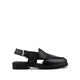 Bronx - Men's Black Pebble Grain Leather Sandal