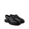 Bronx - Men's Black Pebble Grain Leather Sandal