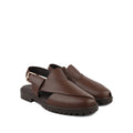 Bronx - Men's Chocolate Brown Pebble Grain Leather Sandal