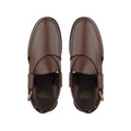 Bronx - Men's Chocolate Brown Pebble Grain Leather Sandal