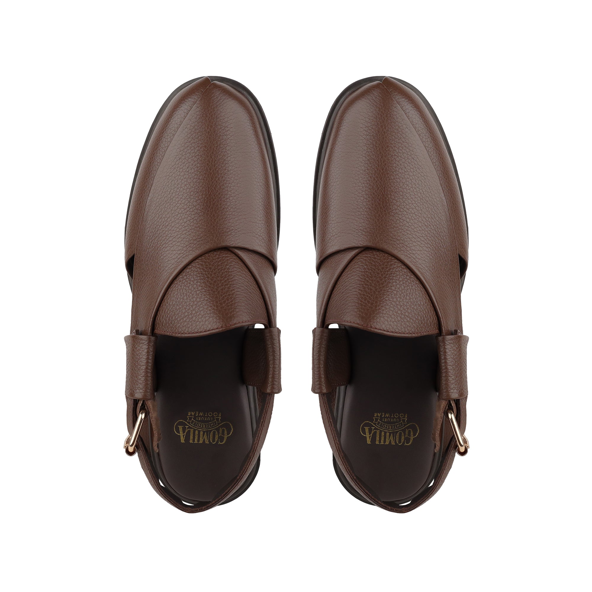 Bronx - Men's Chocolate Brown Pebble Grain Leather Sandal