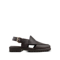 Bronx - Men's Dark Brown Pebble Grain Leather Sandal