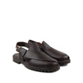 Bronx - Men's Dark Brown Pebble Grain Leather Sandal