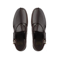 Bronx - Men's Dark Brown Pebble Grain Leather Sandal