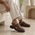 Bronx - Men's Chocolate Brown Pebble Grain Leather Sandal