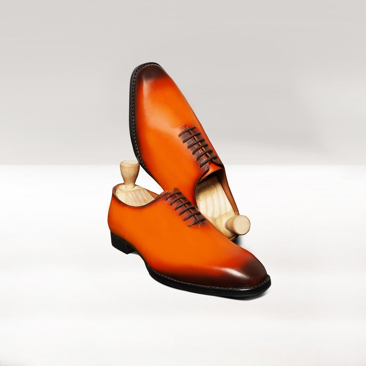 Dino - Men's Burnished Tan Patina Calf Leather Wholecut Shoe
