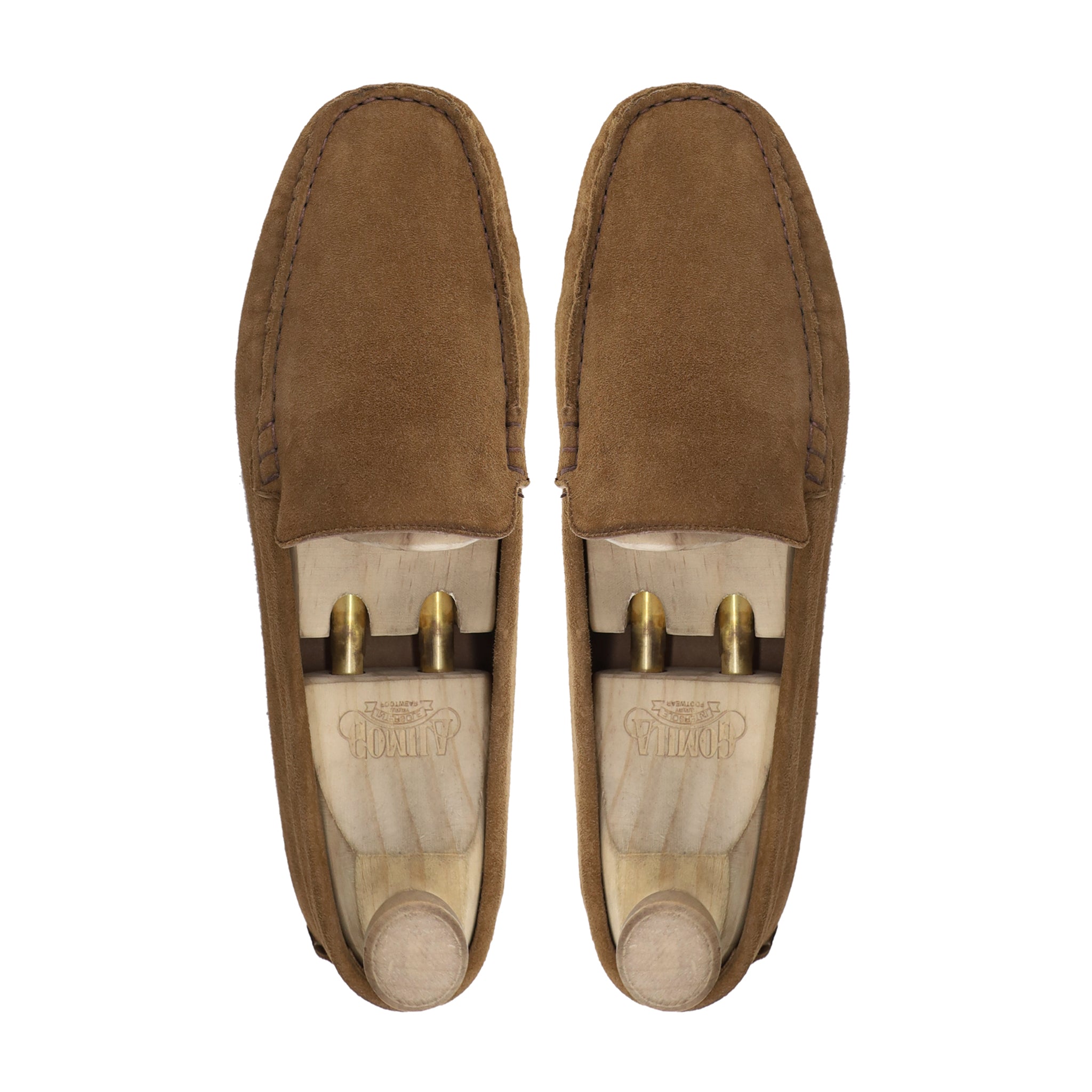 Adela - Men's Camel Kid Suede Driver Shoe