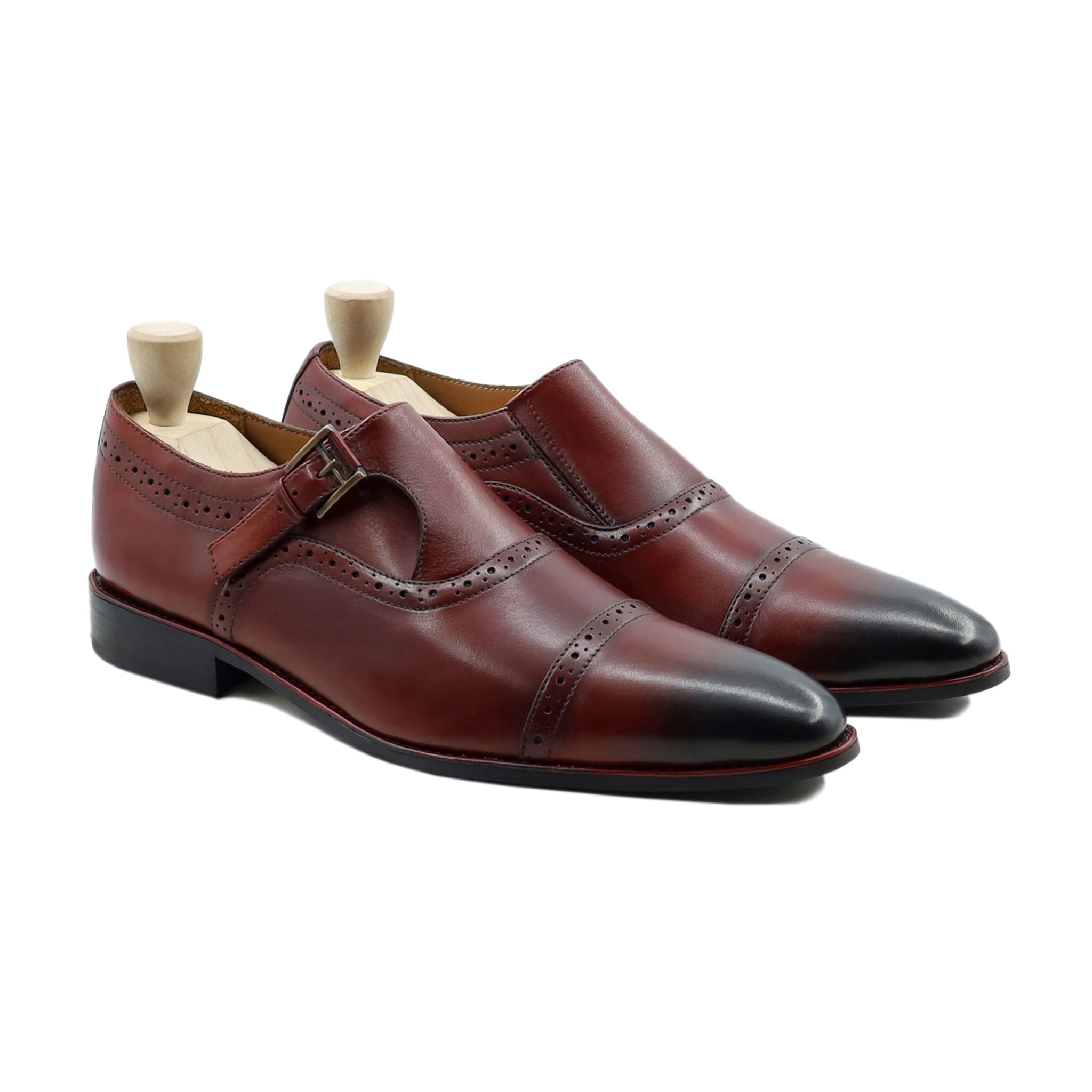 Pablito - Men's Oxblood Calf Leather Single Monkstrap