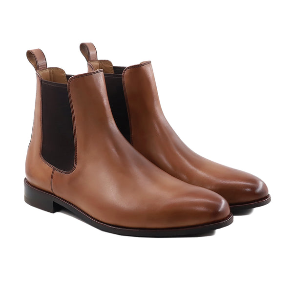 Kaede - Men's Brown Patina Calf Leather Chelsea Boot