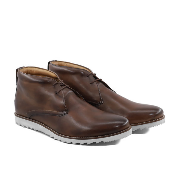 Coblad _ Men's Brown Patina Calf Leather Chukka Boot