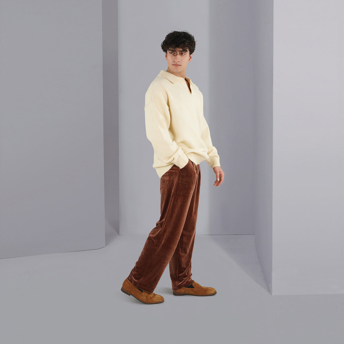 Lodzy - Men's Camel Kid Suede Loafer