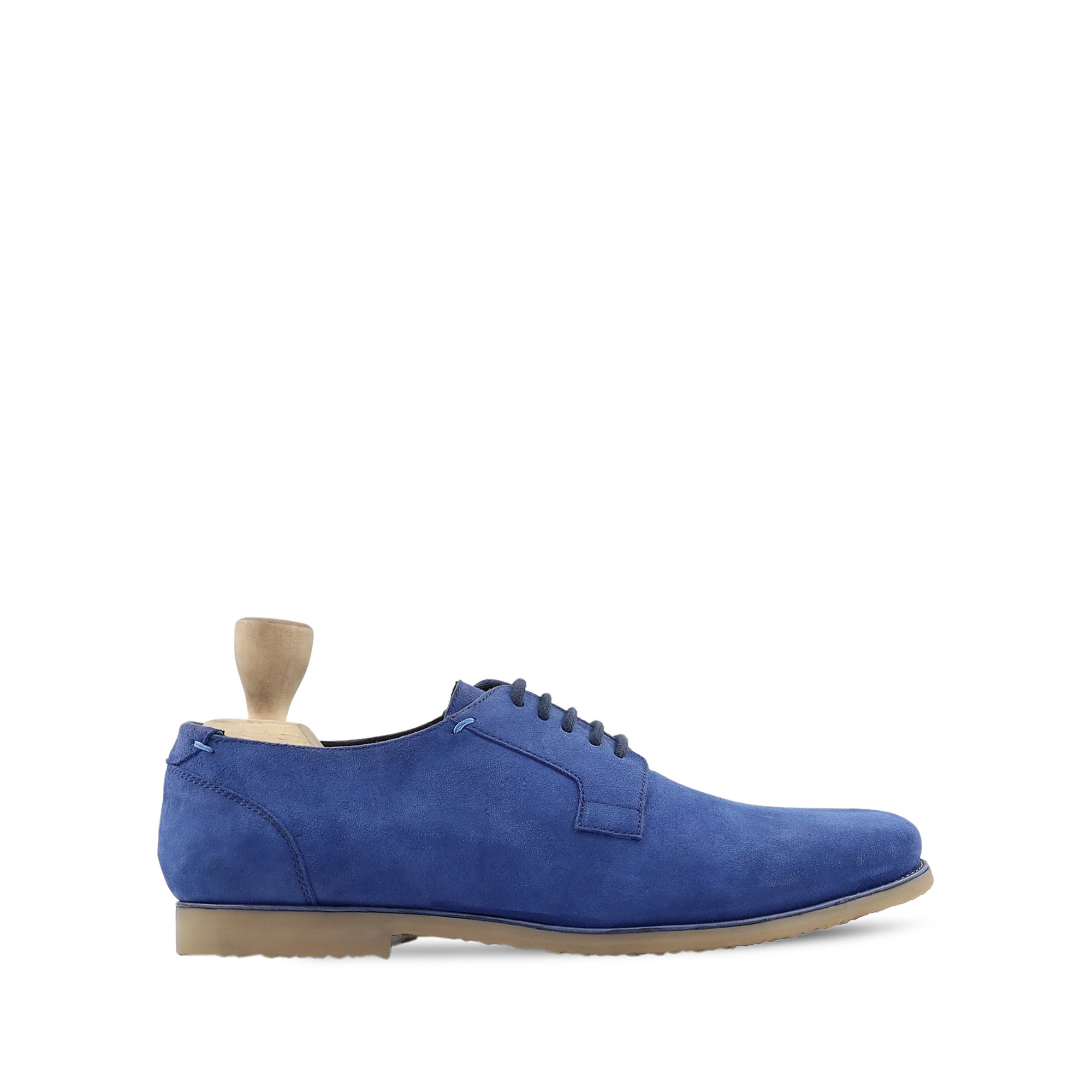 Candido - Men's Blue Kid Suede Derby Shoe