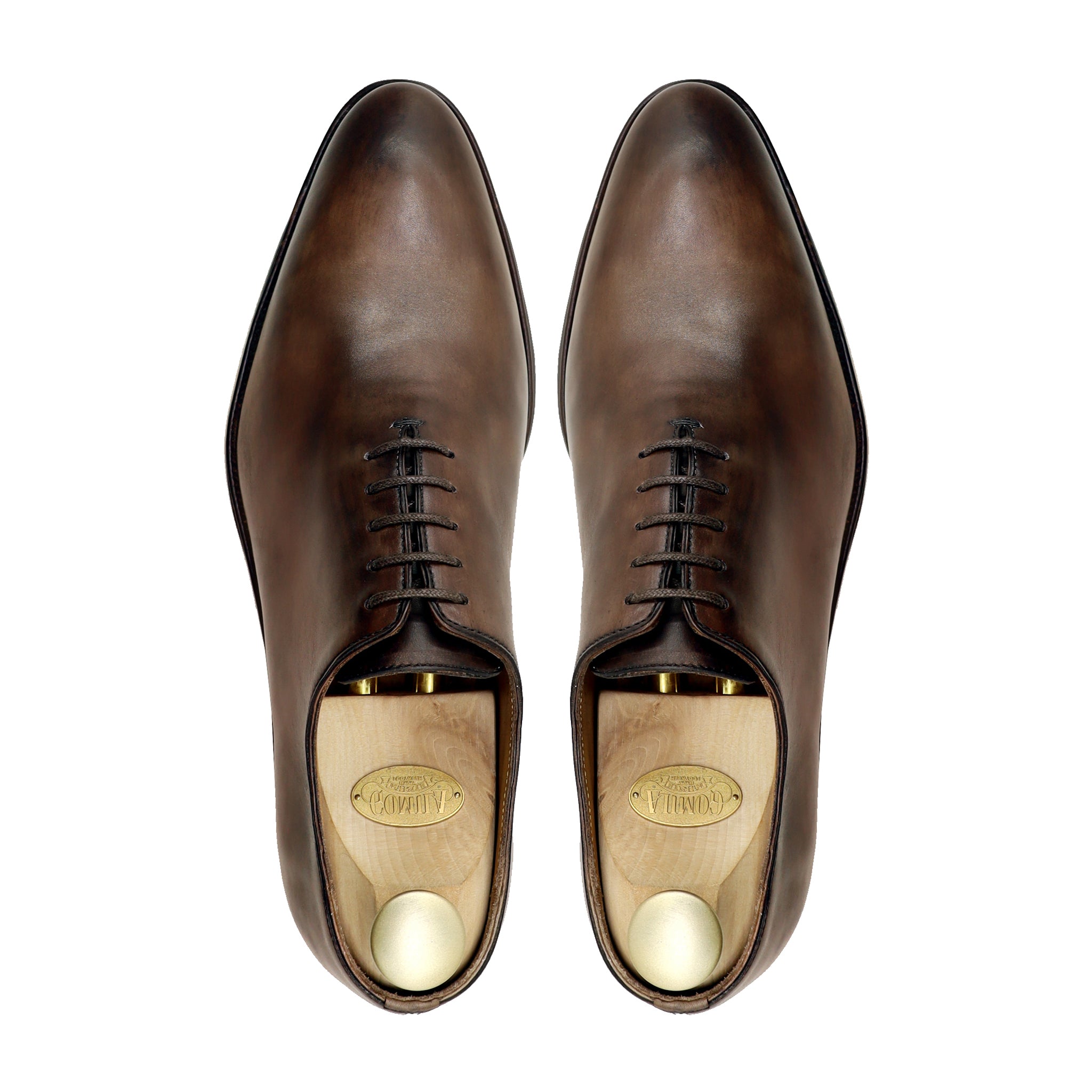 Trace - Men's Brown Patina Calf Leather Wholecut Shoe