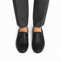 Jude - Men's Black Milled Leather Sneaker