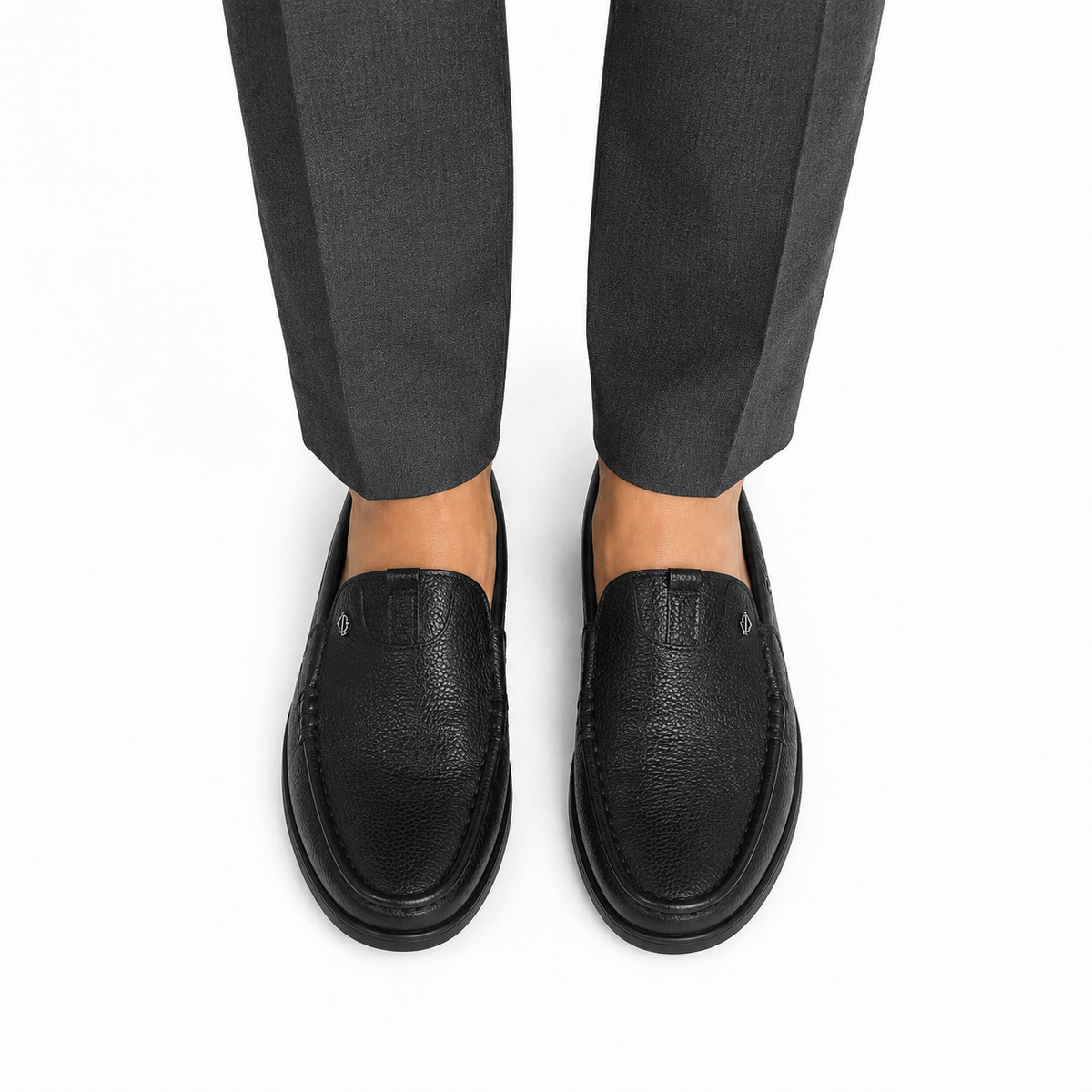 Jude - Men's Black Milled Leather Sneaker
