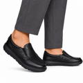 Jude - Men's Black Milled Leather Sneaker