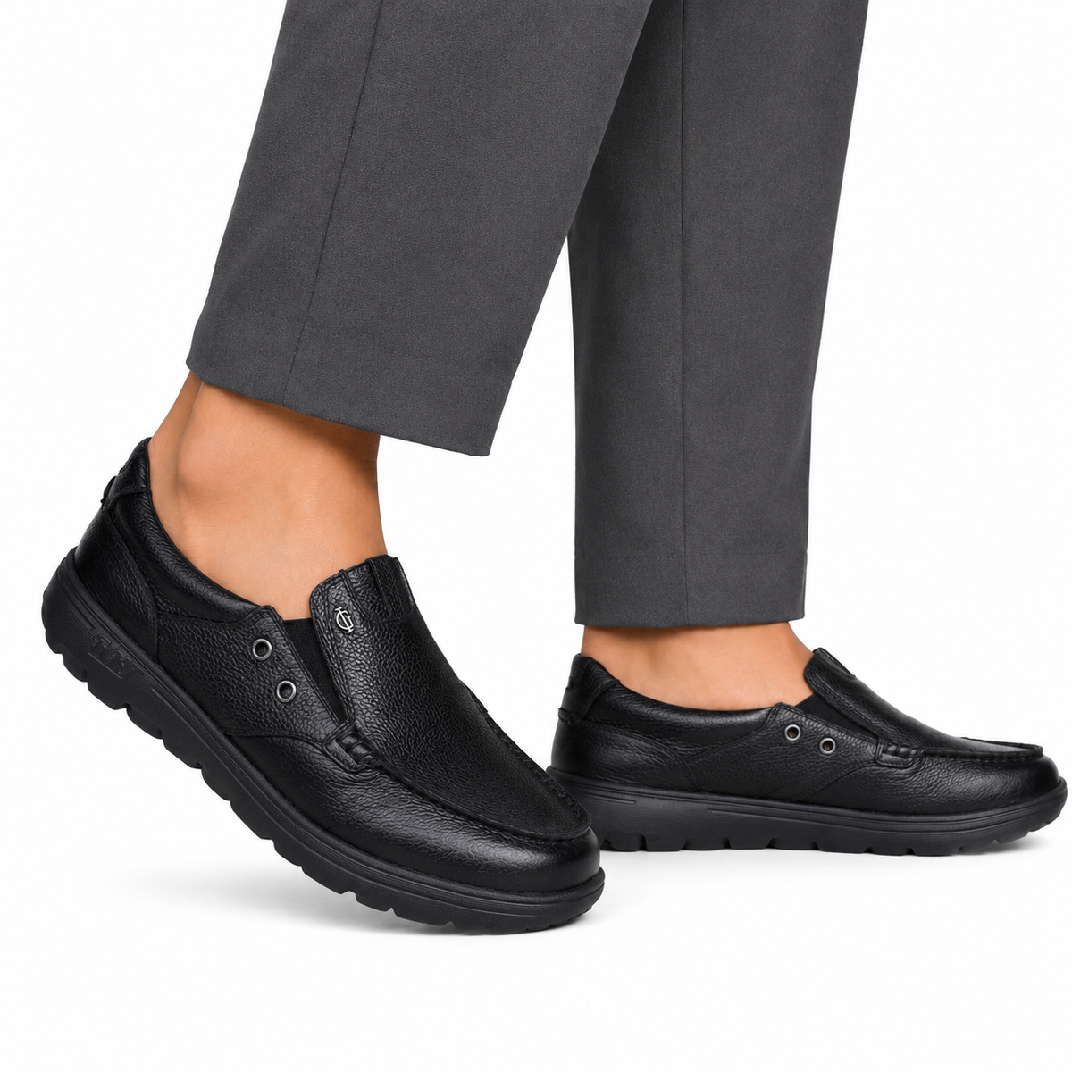 Jude - Men's Black Milled Leather Sneaker
