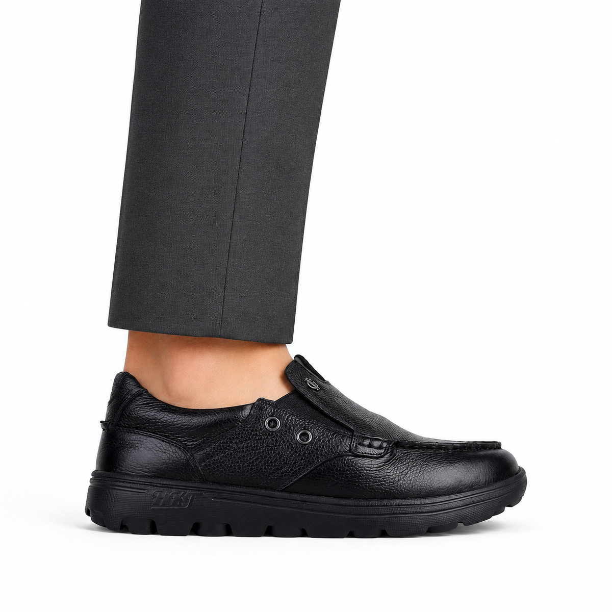 Jude - Men's Black Milled Leather Sneaker