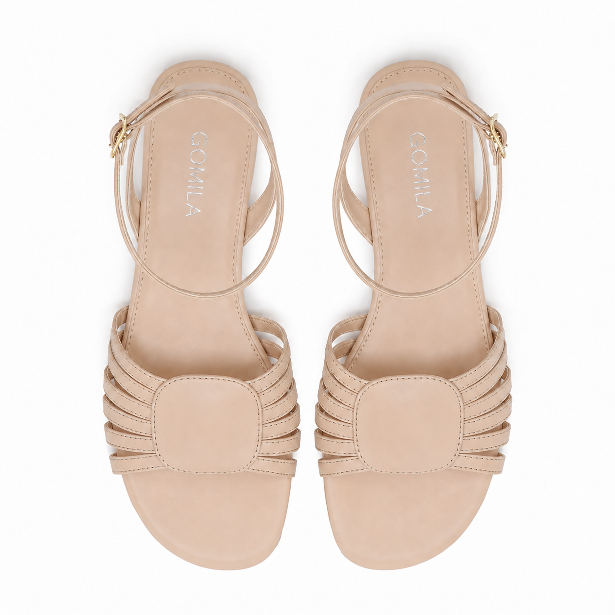 Bella - Women's Beige Strapped Sandal