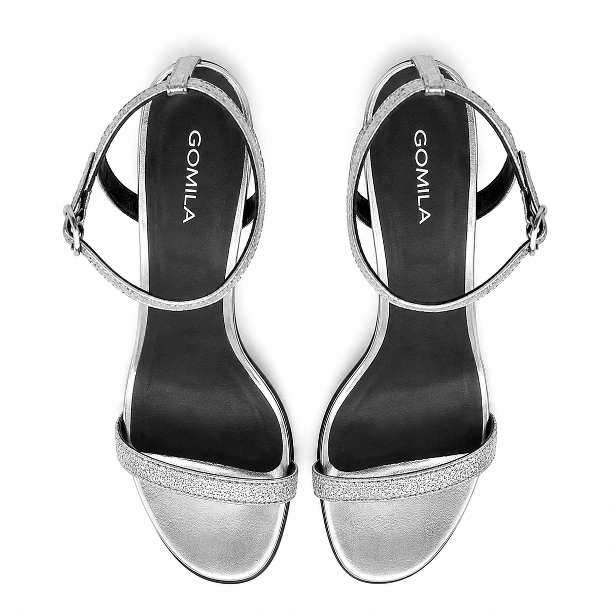 Emilia - Women's Silver Strapped Heels