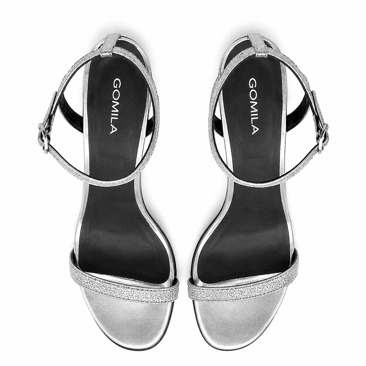 Emilia - Women's Silver Strapped Heels