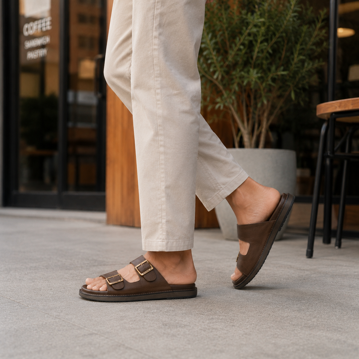 Mosher - Men's Brown Calf Leather Slipper